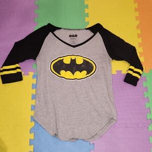 Batman Gray and Black Logo T-Shirt, Size Large